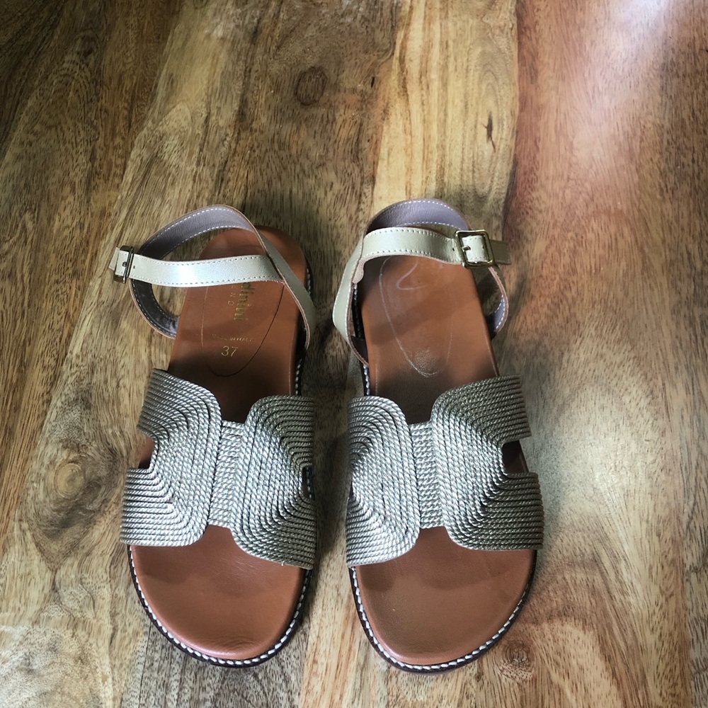 Gold Baldinini Sandals with Ankle Strap